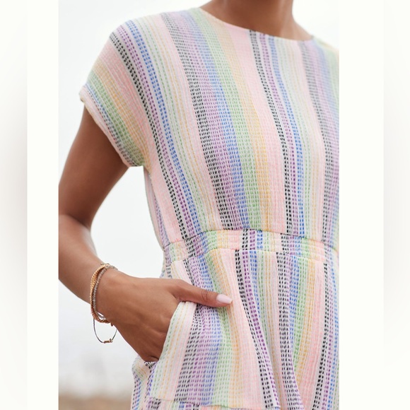 Anthropologie Dolan Short-Sleeve Striped Mini Dress - Picture 3 of 9
